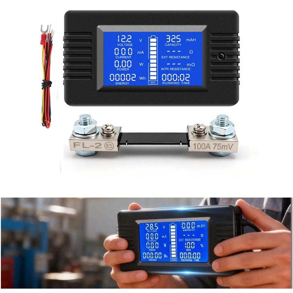 Car Battery Voltage Ammeter 0-200V 200A with 360 Degree Display