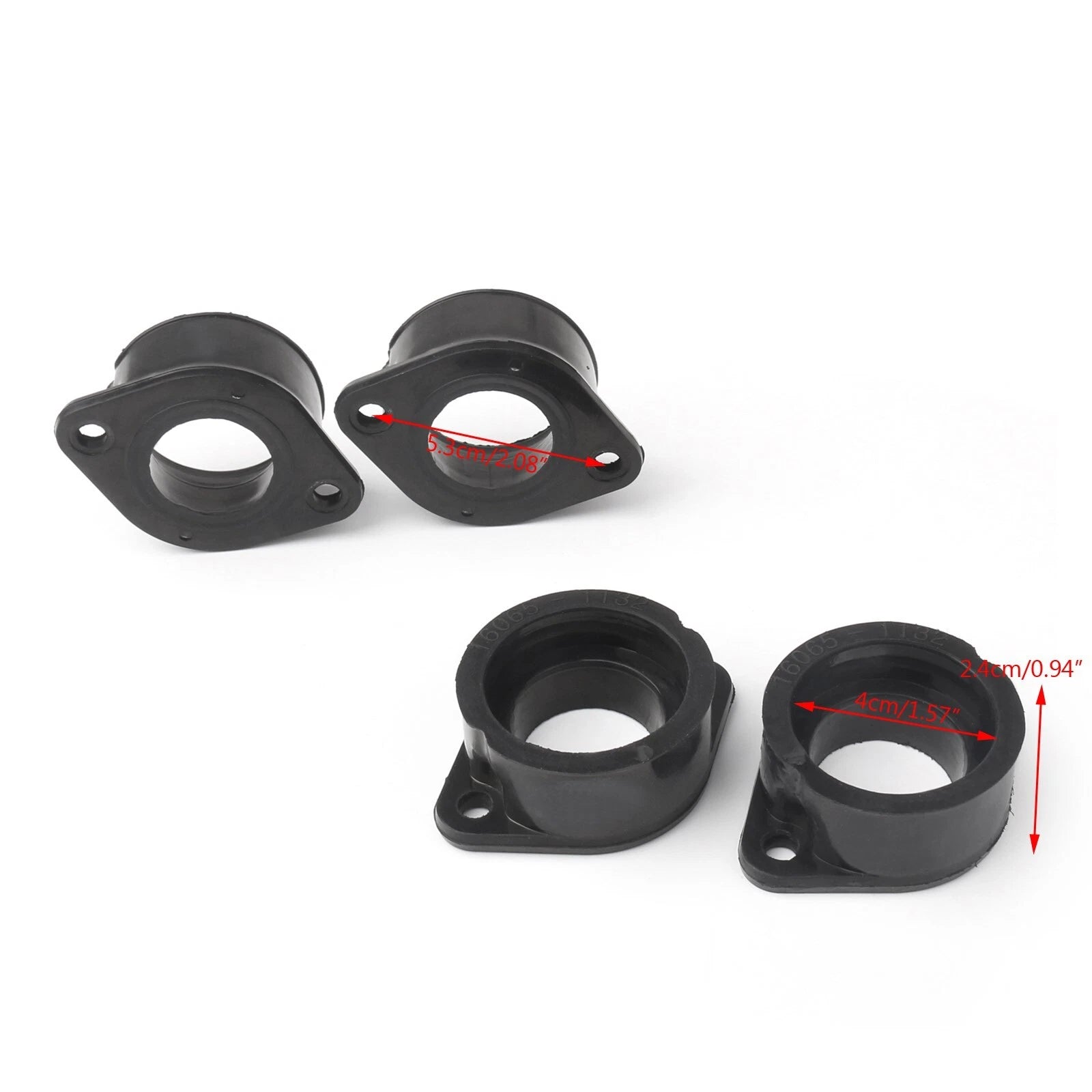 Set of 4 Intake Manifold Boots for Kawasaki GPZ Z 650 750 E ZX KZ 750 (1983–1989) 16065-1132 T9