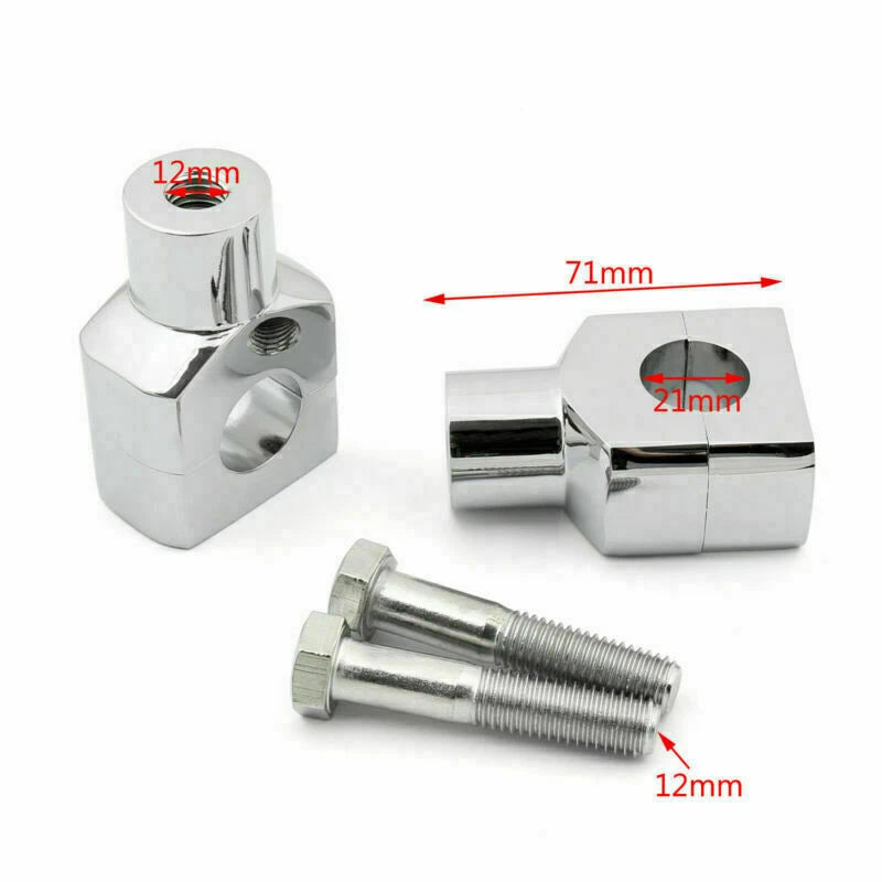 2PC Handlebar Mount Clamps for Universal Motorcycles (7/8'' 22mm) T9