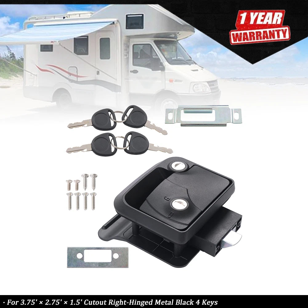 RV Door Lock for Right-Hinged Cutout (3.75" x 2.75" x 1.5")