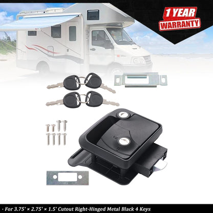 RV Door Lock for Right-Hinged Cutout (3.75" x 2.75" x 1.5")