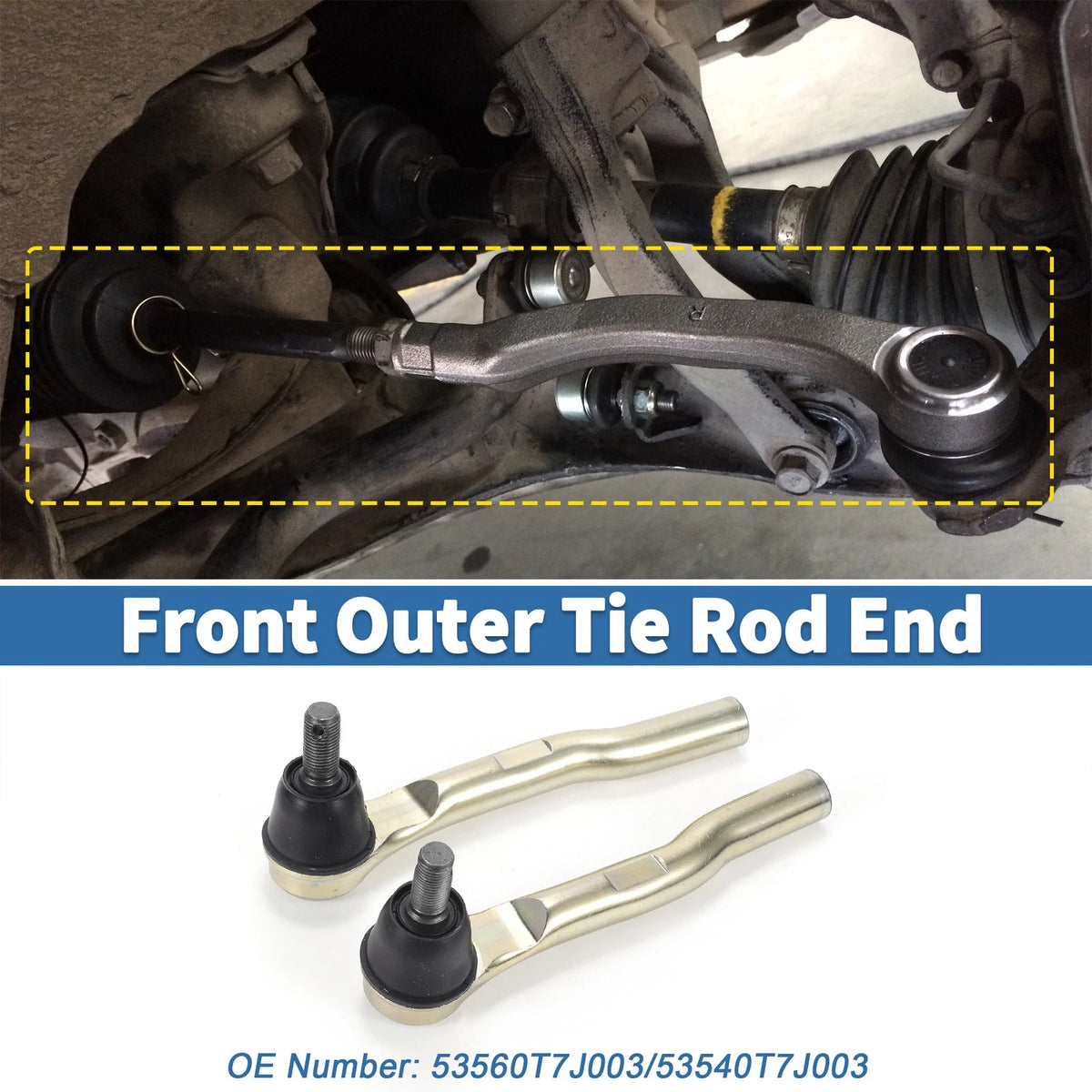 2X Front Outer Tie Rod Ends for Honda HR-V (2016–2022) No. 53560T7J003