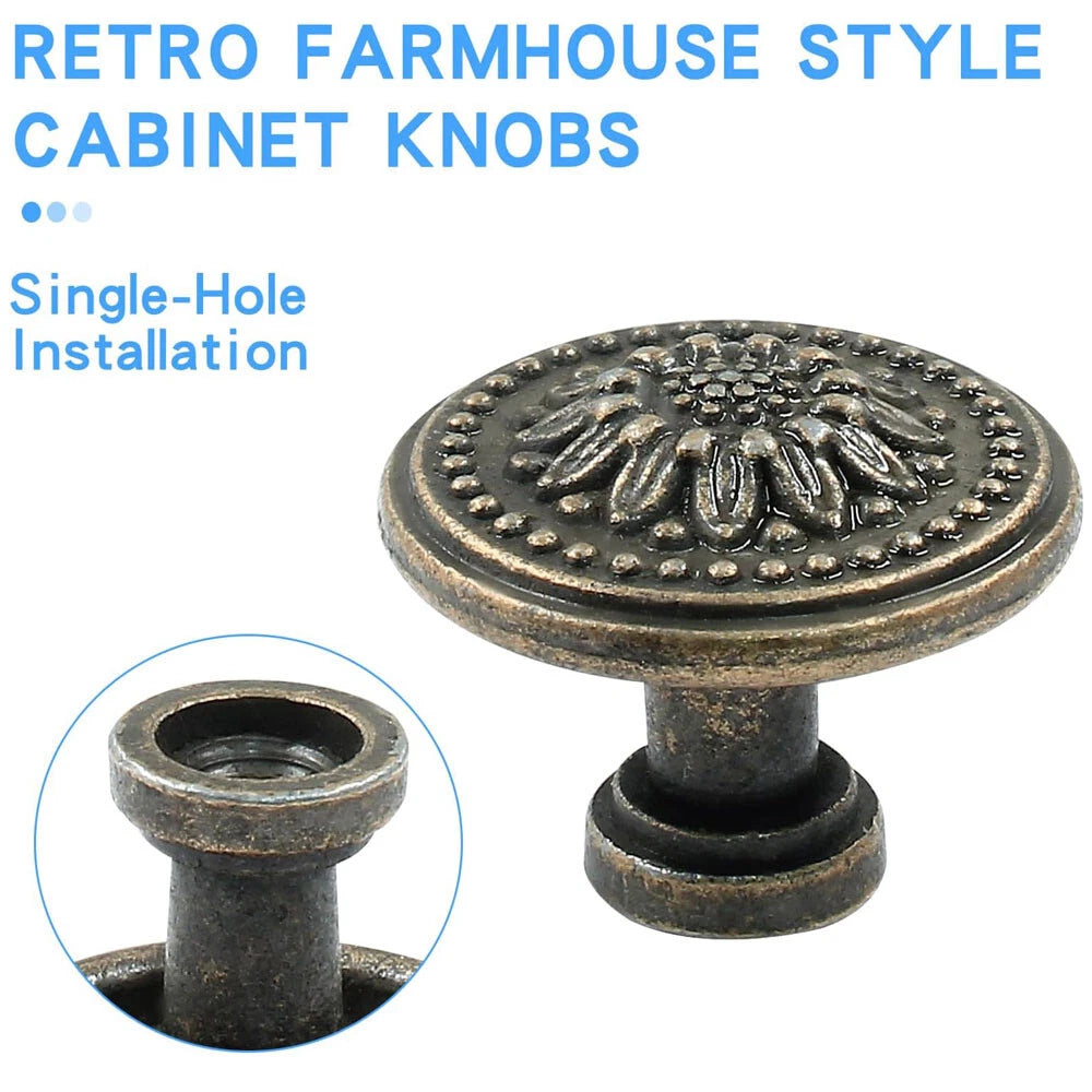 6X Antique Kitchen Cabinet Door Knob Handle Pull for Furniture