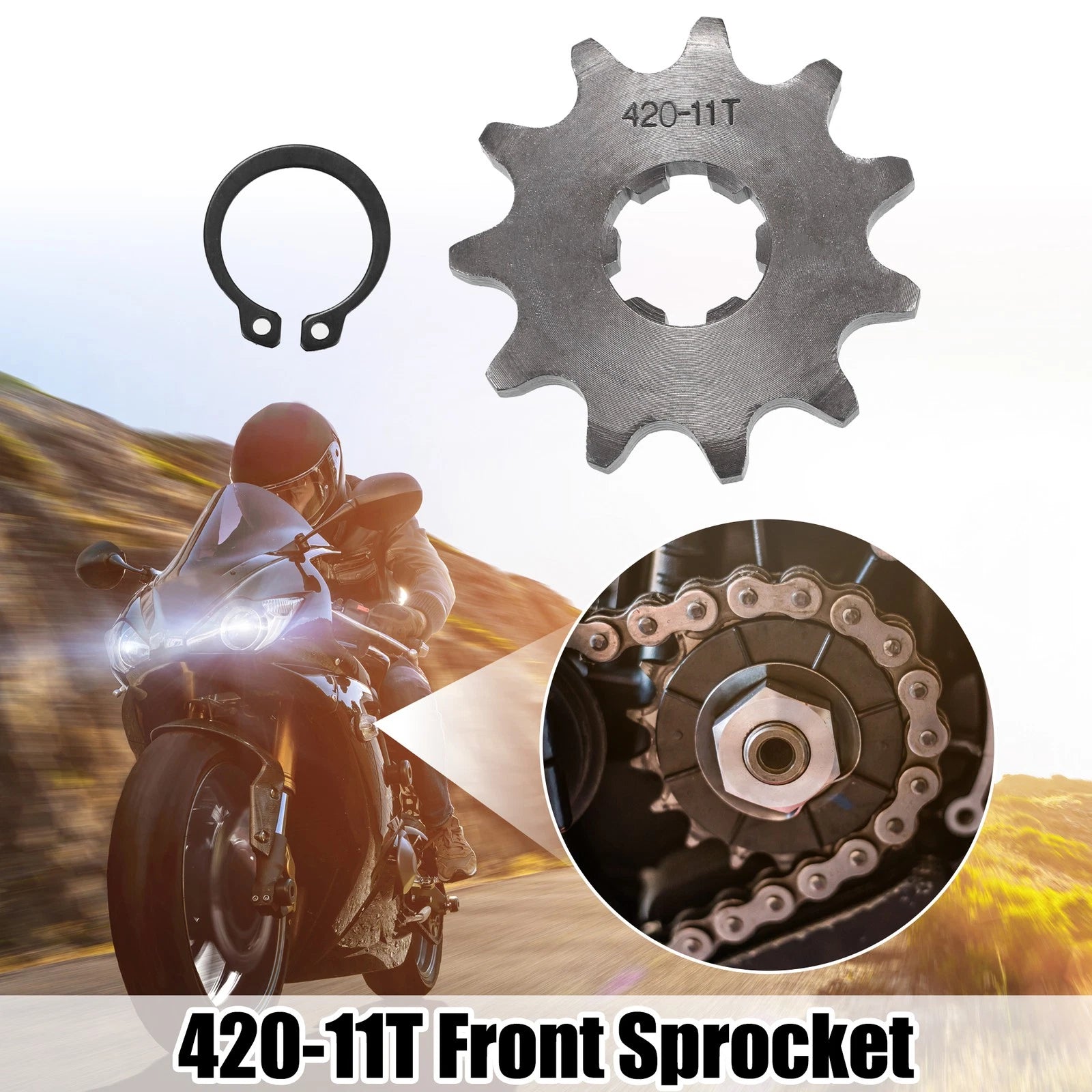 Engine Sprocket Front 17mm Replacement Set for Dirt Bike Mini Bike (2005–2015)