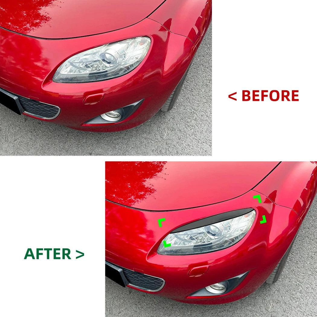 Front Headlight Eyelid Trim Pair for Mazda MX-5 NC Miata (2009–2015)