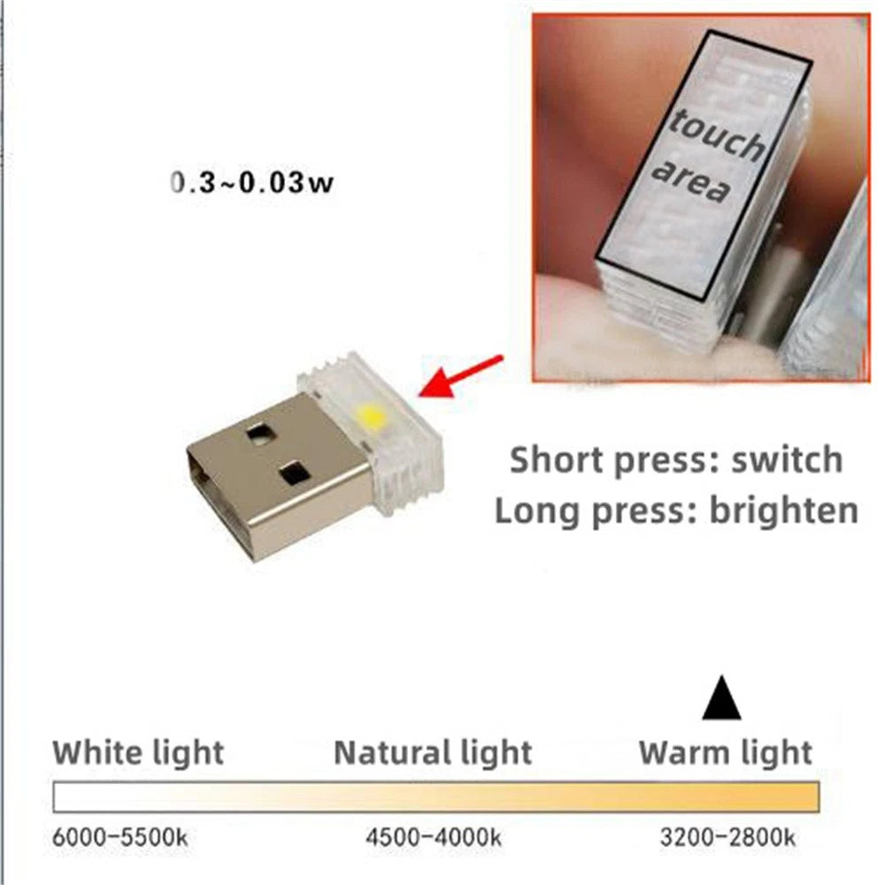 LED Portable USB Night Light with Dimmable Touch Switch (2010–2023)
