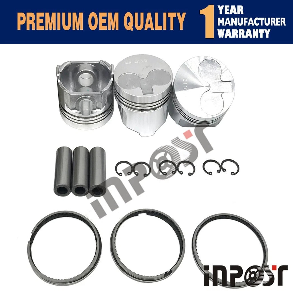 Set of 3 Pistons with Rings for Perkins 403D-11 Engine STD