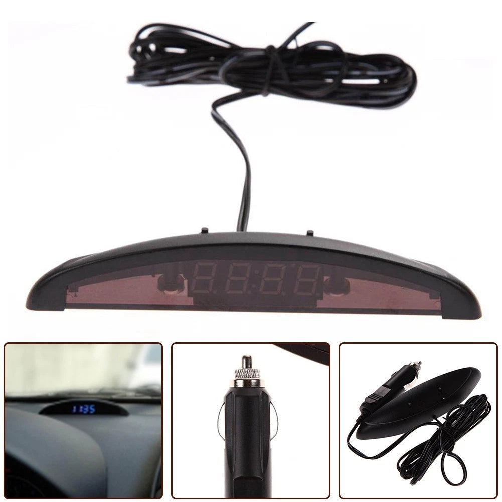 3 in 1 Car Clock Voltmeter for Universal Vehicles (12V)