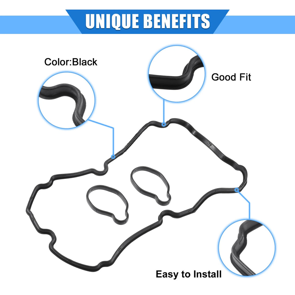 Valve Cover Gasket Kit Replacement for Subaru Forester (2004–2013) Rubber Black