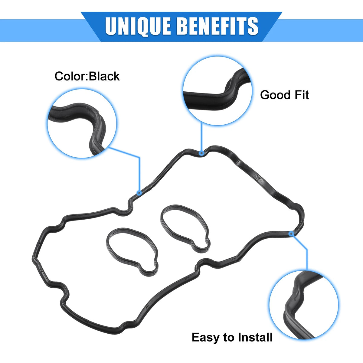 Valve Cover Gasket Kit Replacement for Subaru Forester (2004–2013) Rubber Black