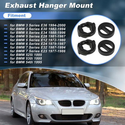 4 Pcs Front Rear Exhaust Pipe Mount Hanger Replacement for BMW 3 5 6 7 (2002–2018)