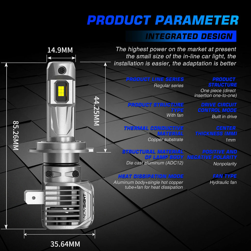 H7 LED Headlight Conversion Kit for NOVSIGHT (6500K)