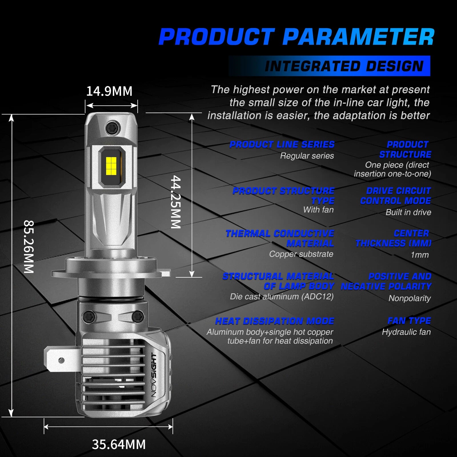 H7 LED Headlight Conversion Kit for NOVSIGHT (6500K)