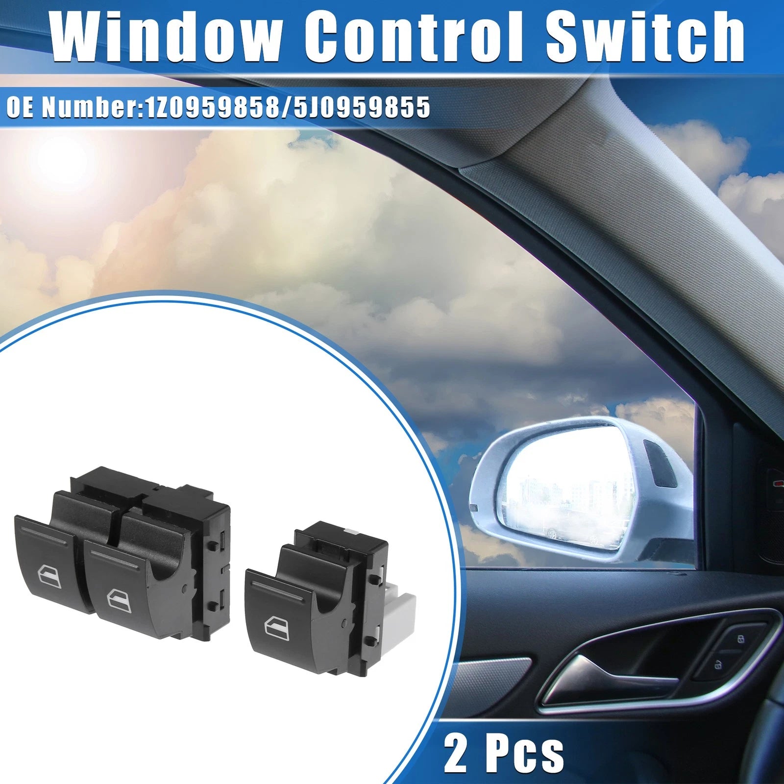 2X Window Control Switch for Skoda Roomster (2006–2015)