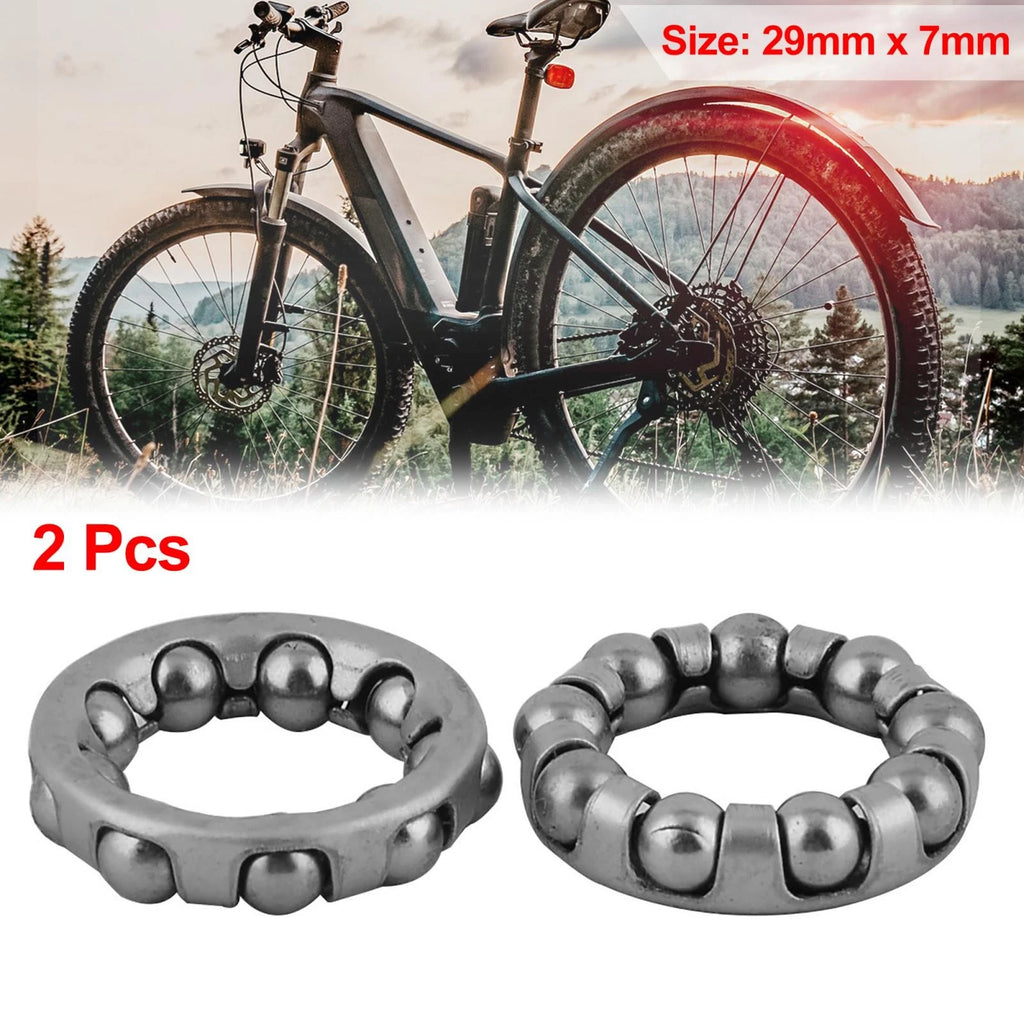 Bicycle Middle Axle Crank Bearings Set for Frame Silver Tone (2 Pcs)