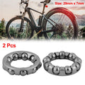 Bicycle Middle Axle Crank Bearings Set for Frame Silver Tone (2 Pcs)