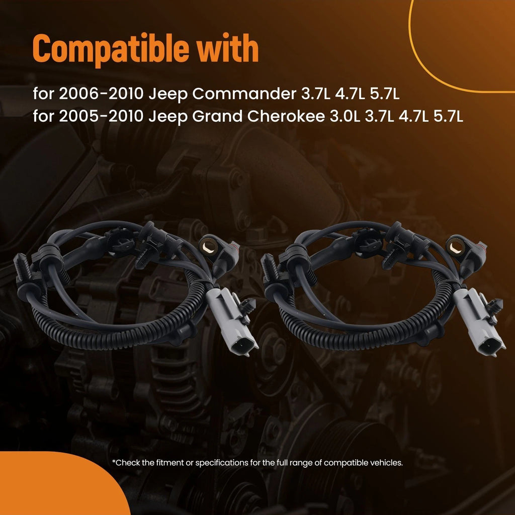 2X Front ABS Sensor for Jeep Grand Cherokee Commander (2006–2010) 56044144AD