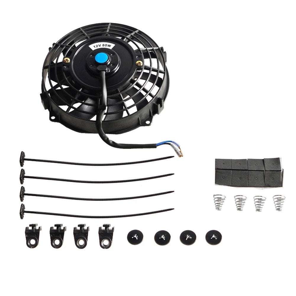 12V Engine Cooling Fan with 80W Motor for Modified Vehicles