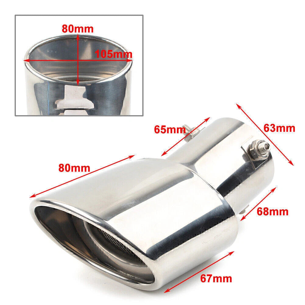 Rear Exhaust Pipe Tail Muffler Tip for - Silver Stainless Steel