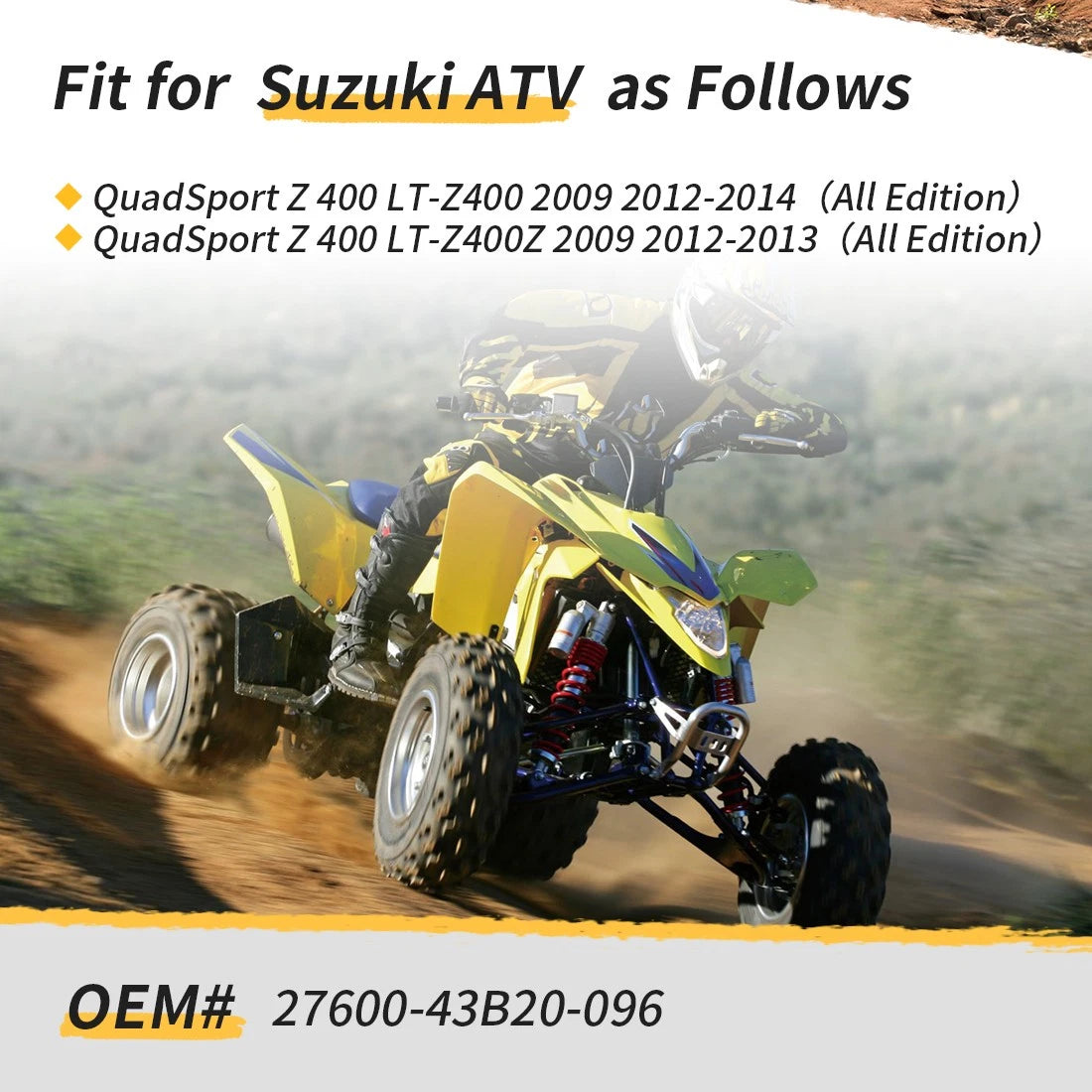Gold Drive Chain & Drive Sprocket for Suzuki QuadSport Z400 (2009–2014)