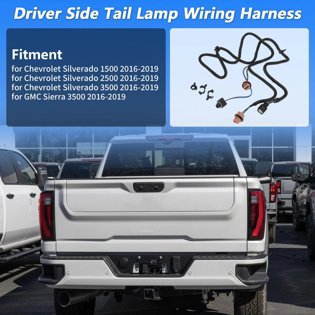 Driver Side Tail Lamp Wiring Harness for Chevrolet Silverado (2016–2019)