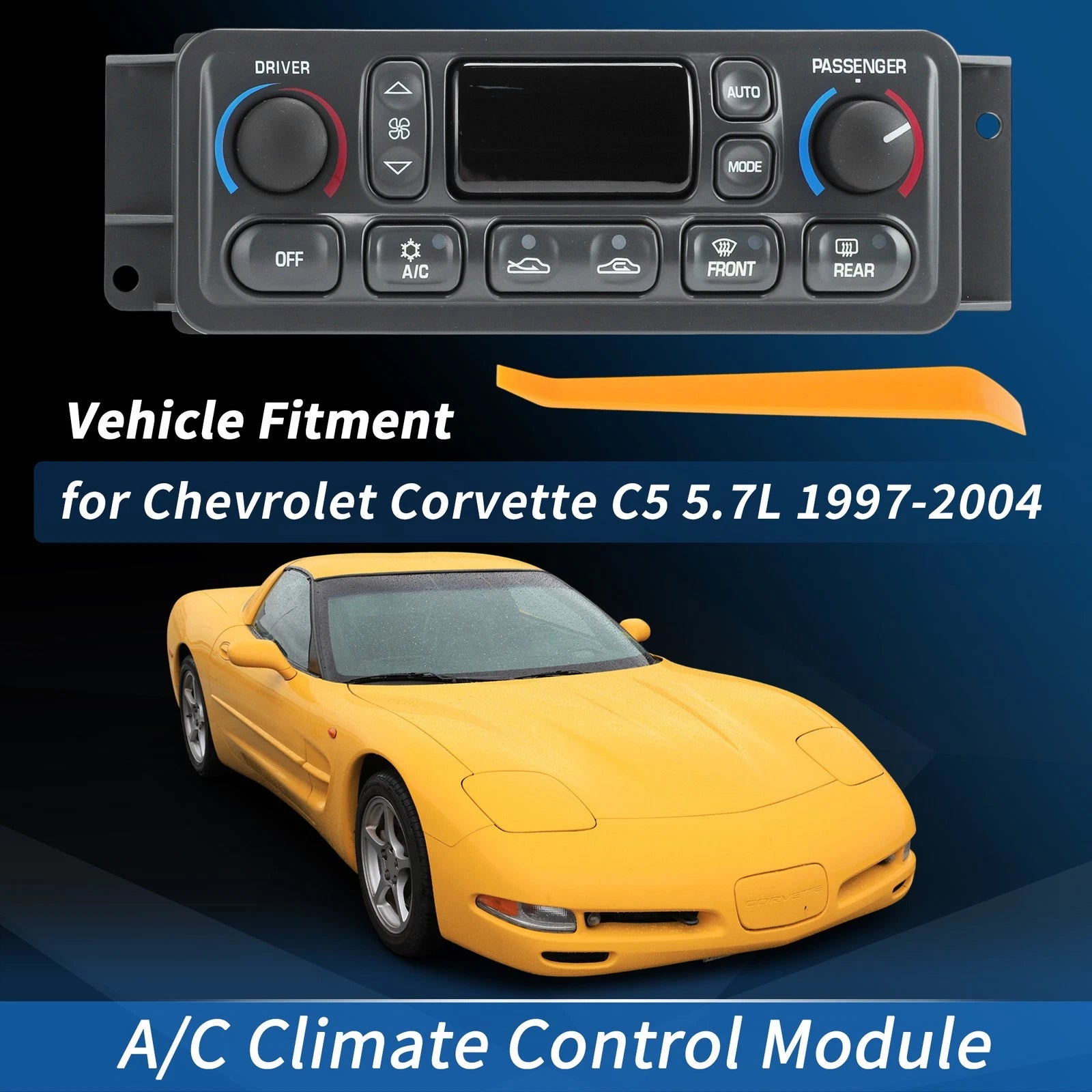 A/C Heater Climate Control Module Panel for Chevrolet Corvette C5 (1997–2004)