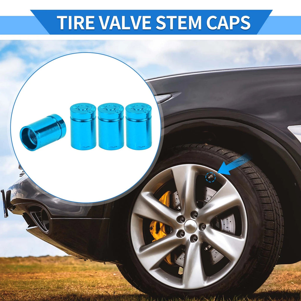 Tire Valve Stem Caps 4 Pack for SUV Bike RV (11x17mm)