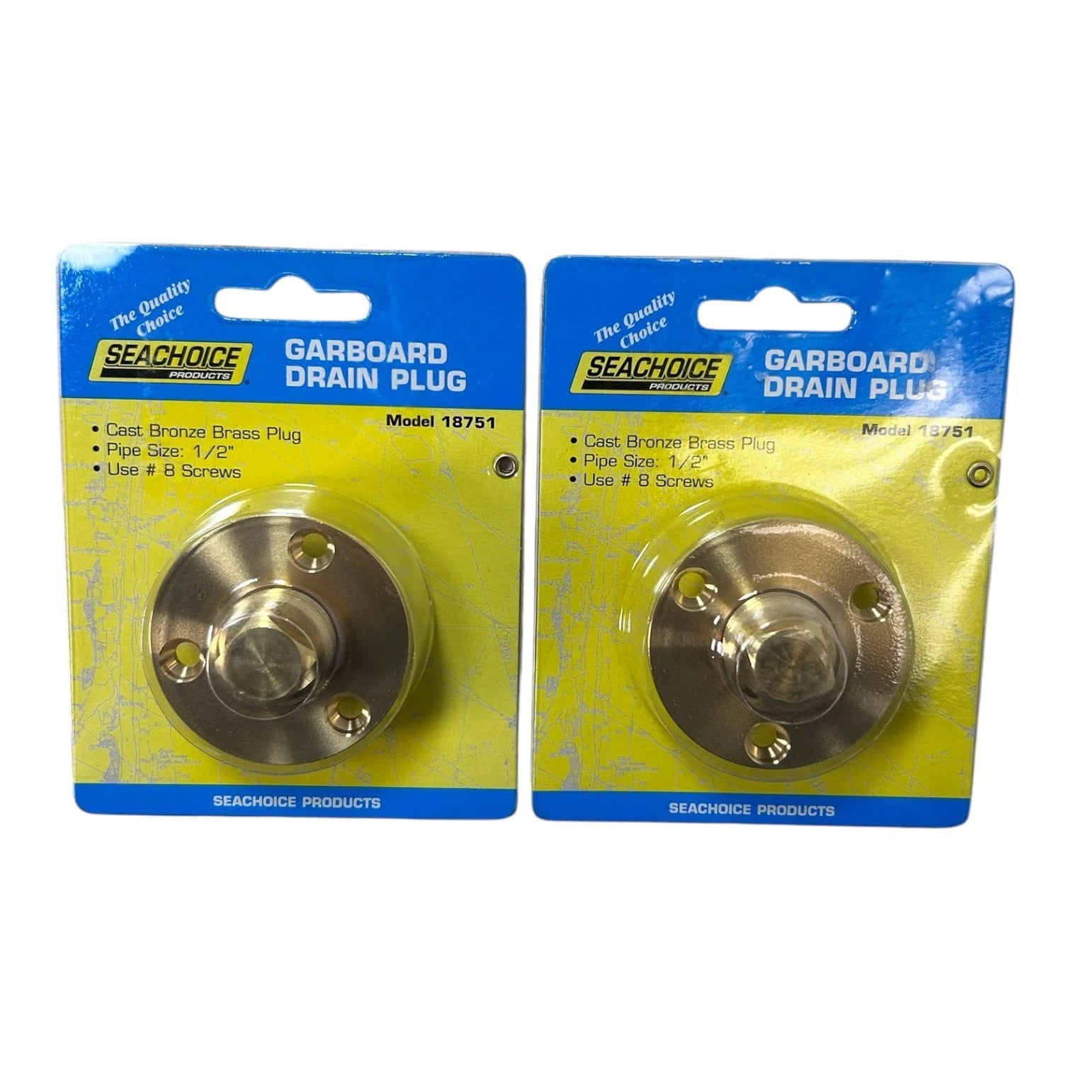2X Cast Bronze Garboard Drain Plug for Seachoice (187751)