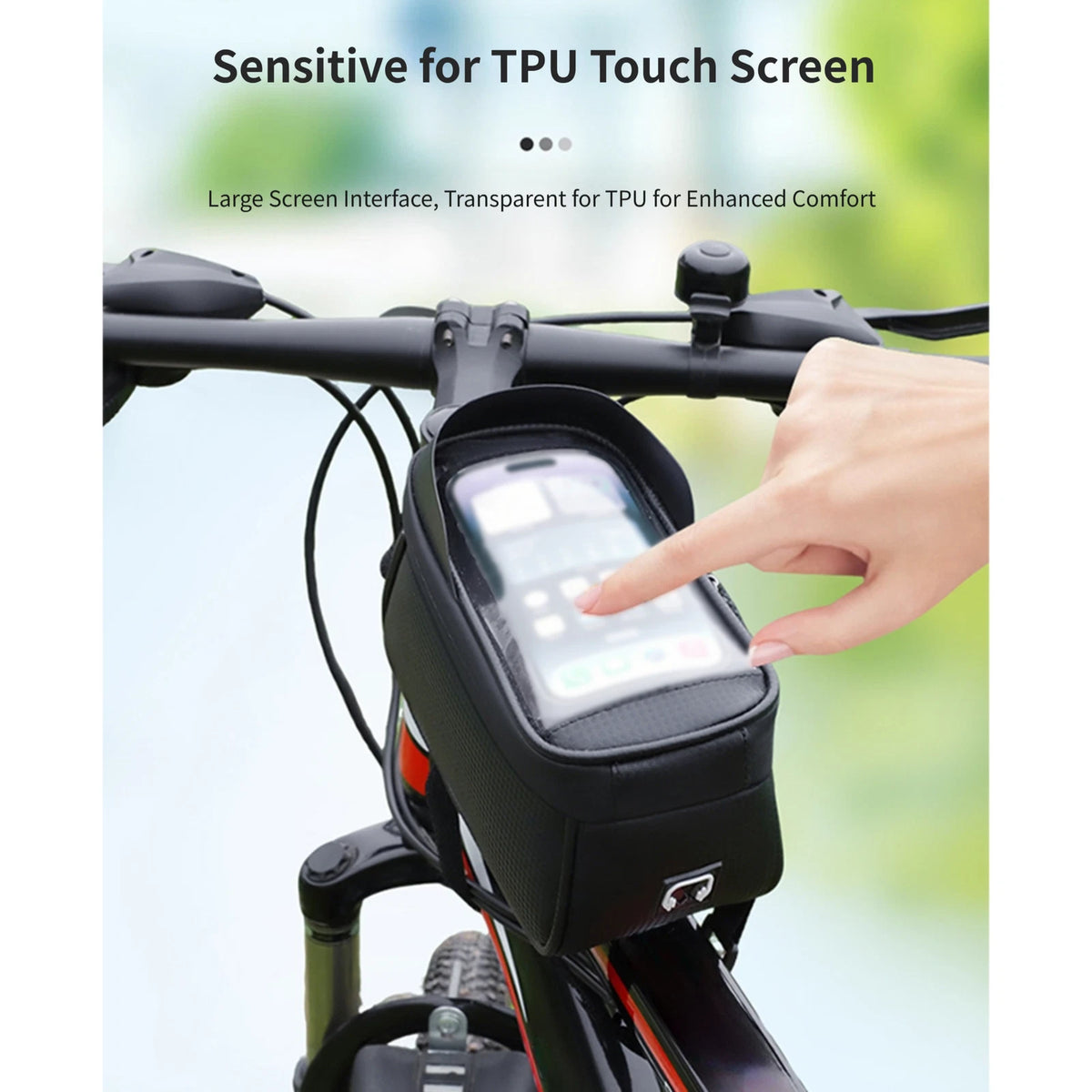 Top Tube Bag for Road MTB Bikes with Touchscreen and Earphone Port