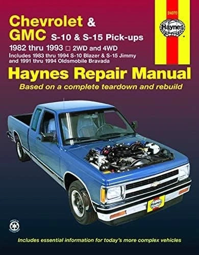 Haynes Manual for Chevy GMC S-10 S-15 Blazer Jimmy Bravada (1982–1994)