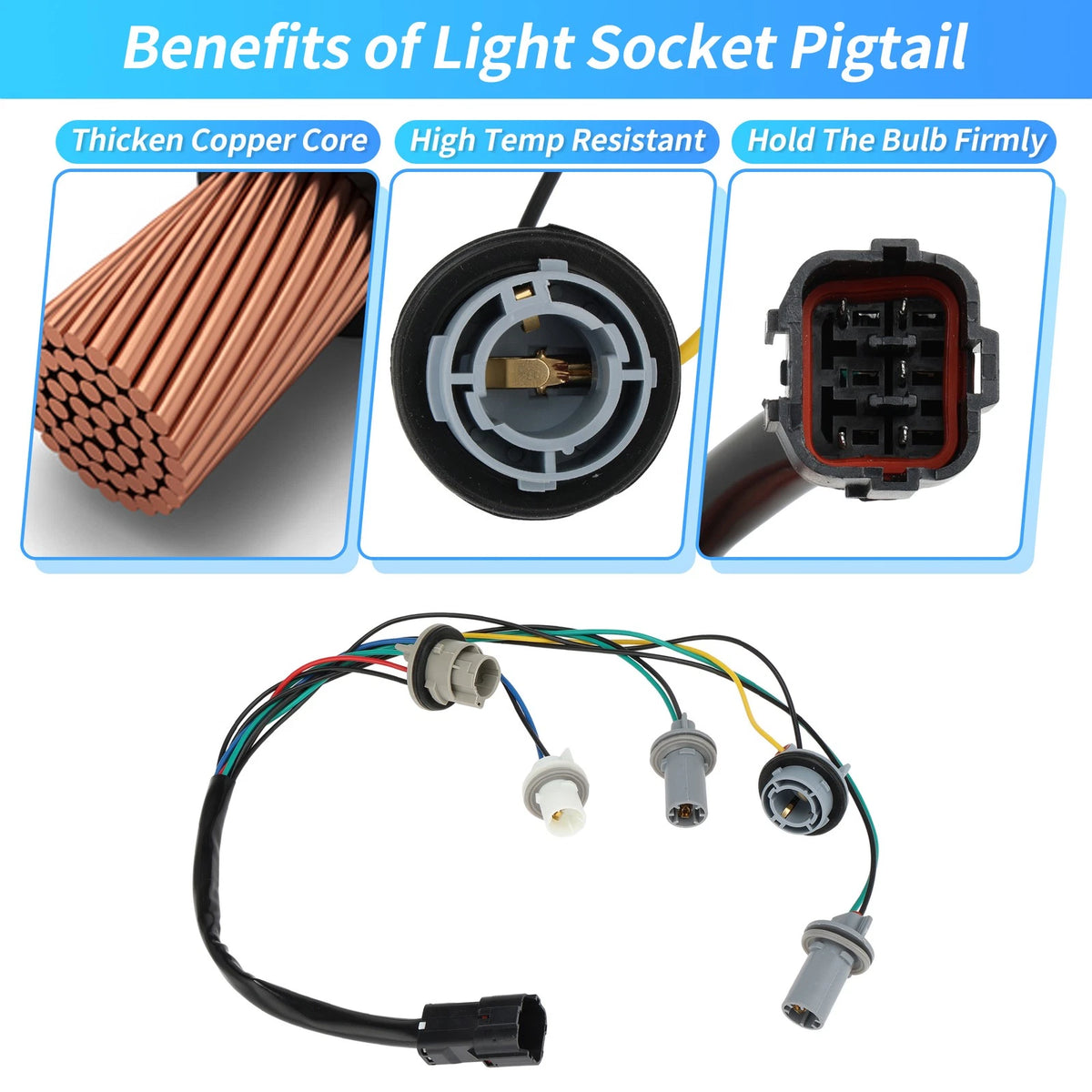 LH/RH Taillight Bulb Socket Wiring Harness for Kia Soul (2014–2019) No. 92450B2000