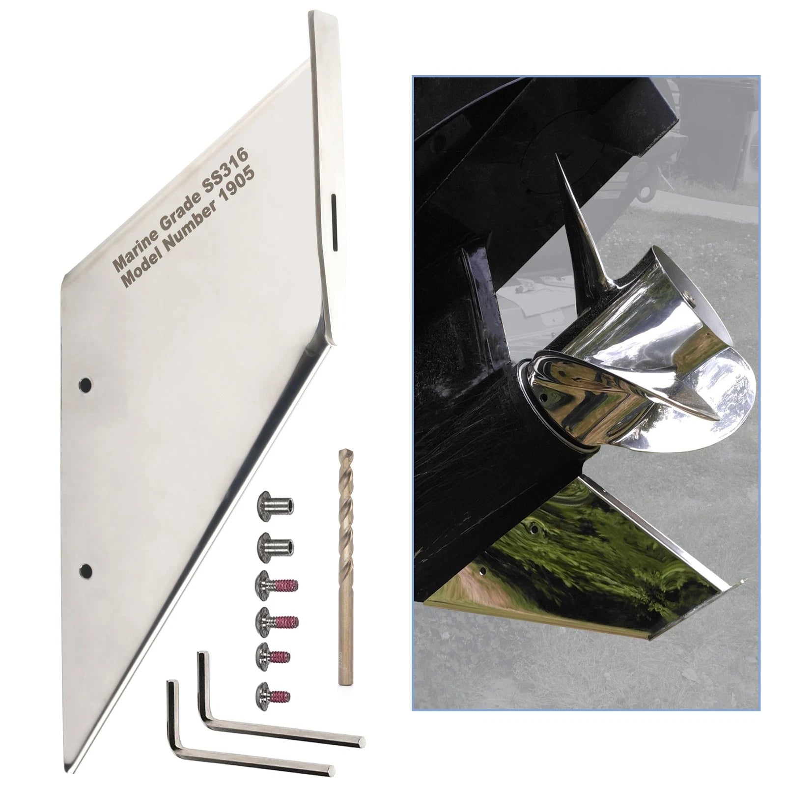 Stainless Steel Skeg Guard for Mercury 200-250HP Optimax & Pro XS (2000–2023)