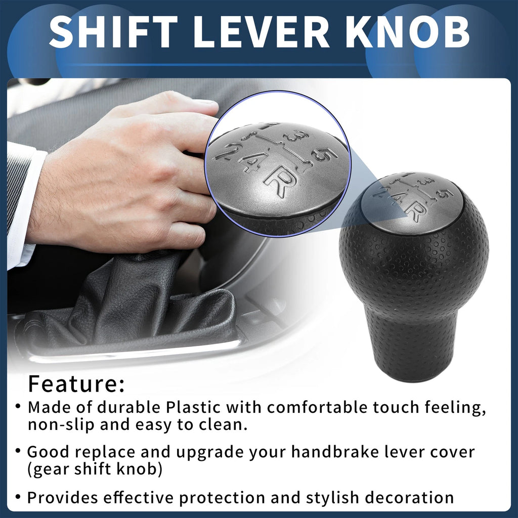 5 Speed Gear Shift Knob Replacement for Honda Fit (2002–2008) Plastic Black