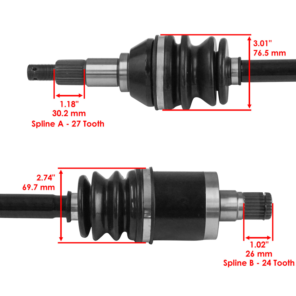 Rear Left Right CV Joint Axle Replacement for Can-Am (2015–2019)