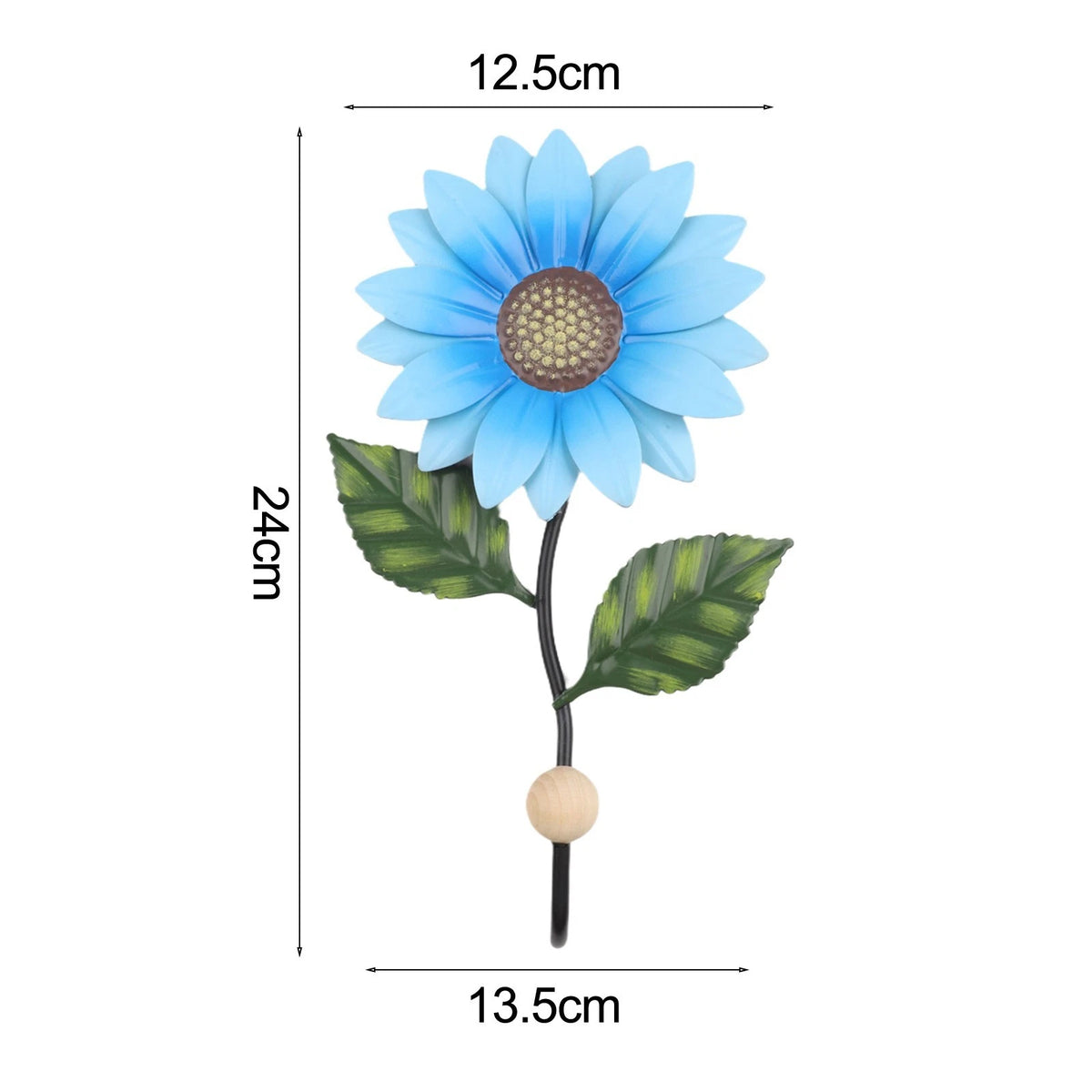 Set of 4 Metal Flower Shaped Hooks for Garden Kitchen Bathroom Storage