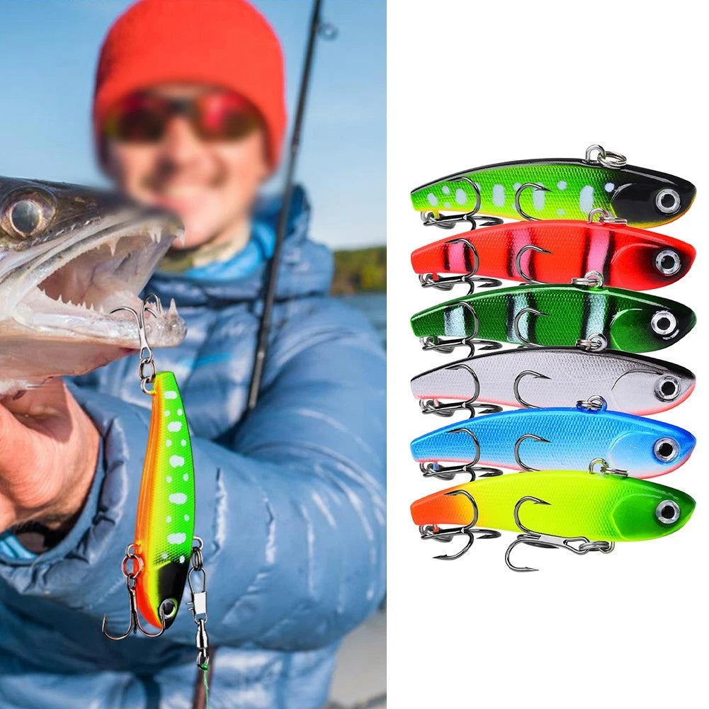 VIB Vibration Fishing Lure with 8 Treble Hooks for Long Casting