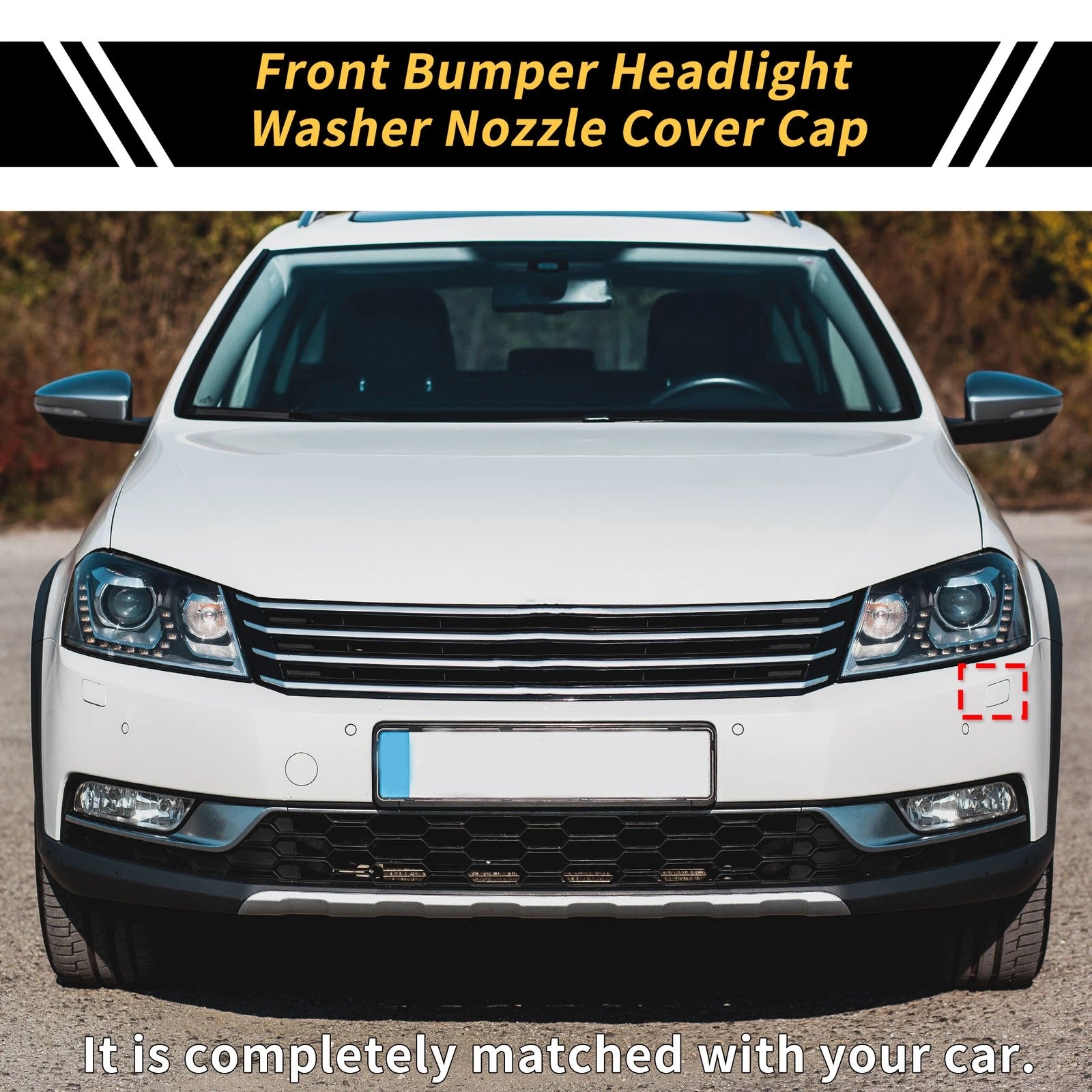 Left Bumper Headlight Washer Nozzle Cover Cap for VW Passat (2005–2010)