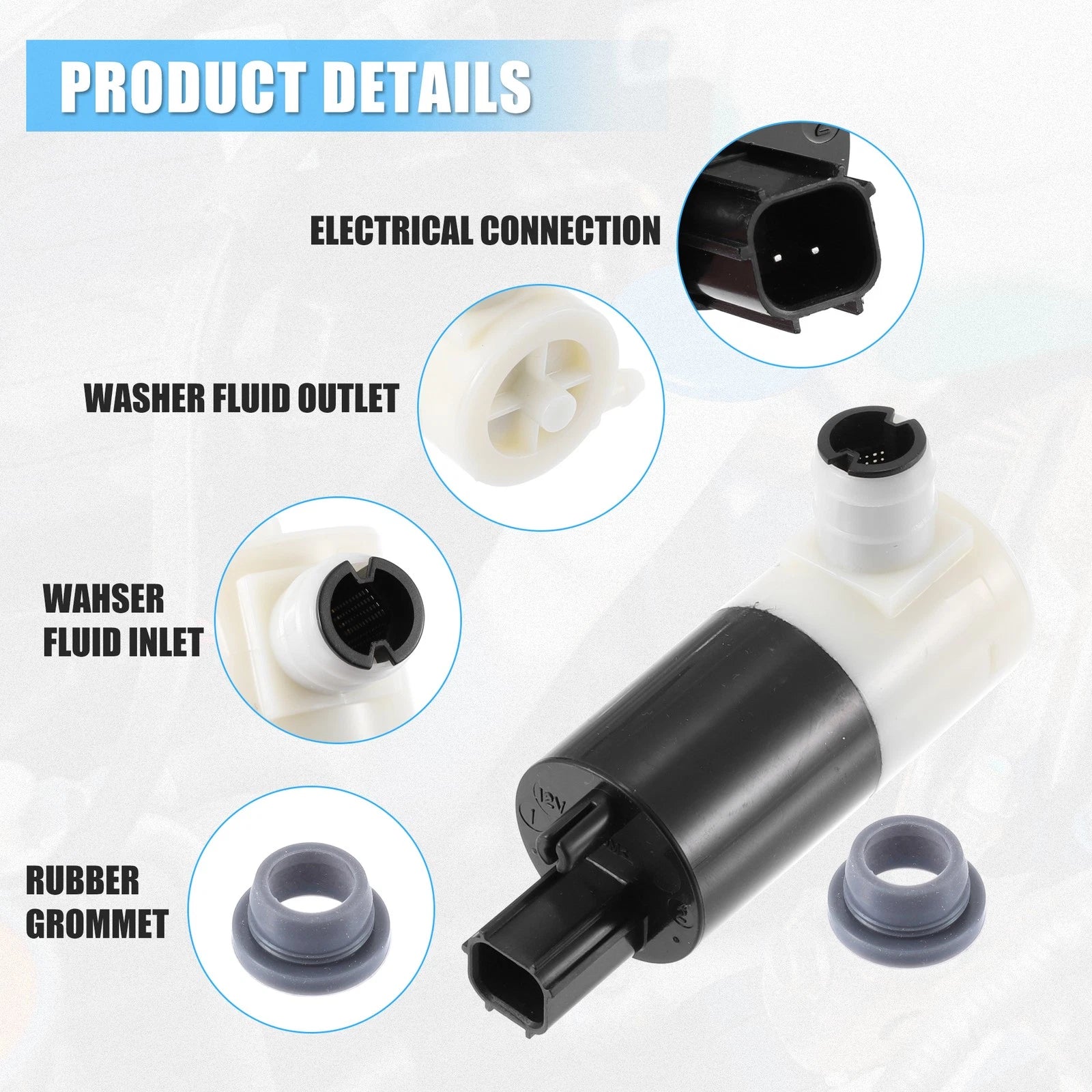 Windshield Washer Pump Replacement for Chrysler 300M Dodge Intrepid ES (2001–2004)