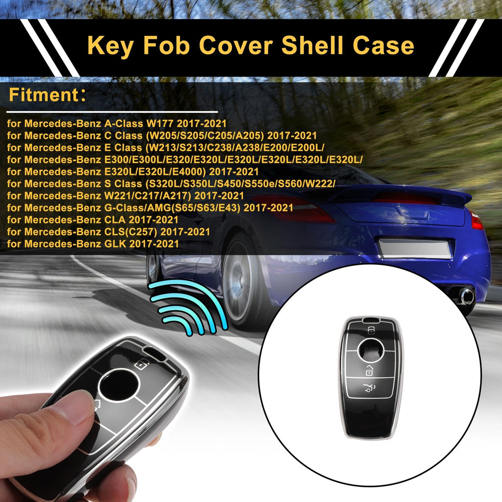 TPU Key Fob Shell Cover Case for Mercedes-Benz 3 Button (2005–2015)