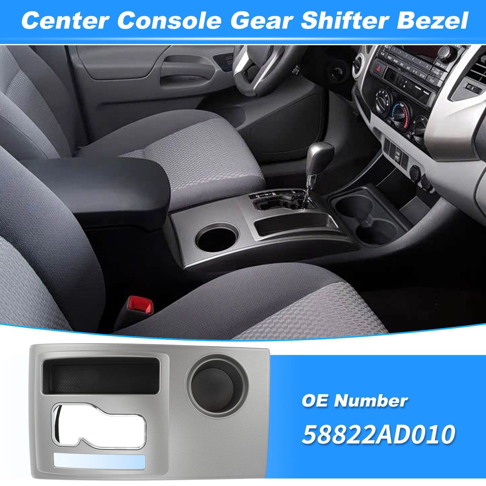 Gear Shifter Bezel Panel Cover Replacement for Toyota Tacoma (2005–2015)