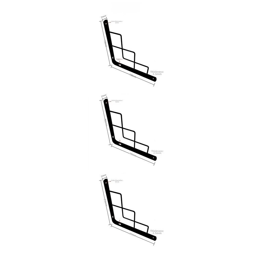 Triangle Iron Shelf Holder Bracket for Kitchen Bedroom (3 Sizes)