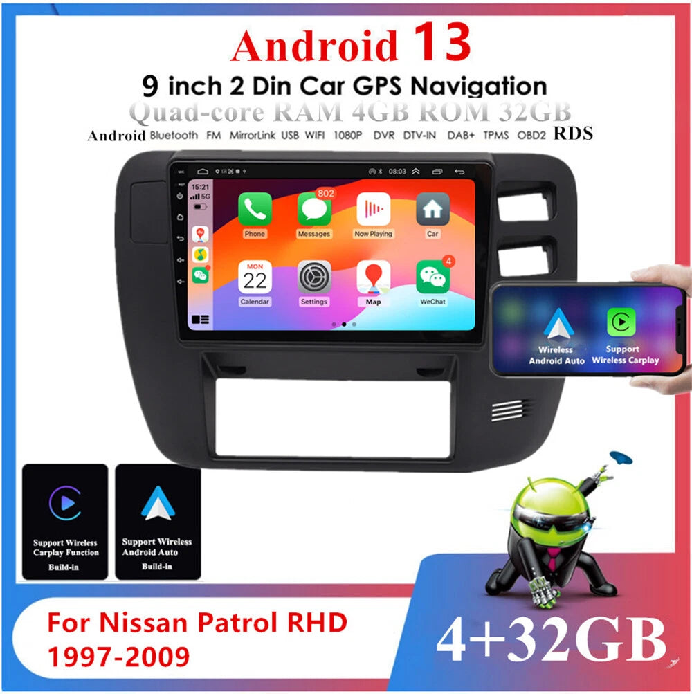9'' Android Car Stereo Radio Navigation for Nissan Patrol (1997–2009)