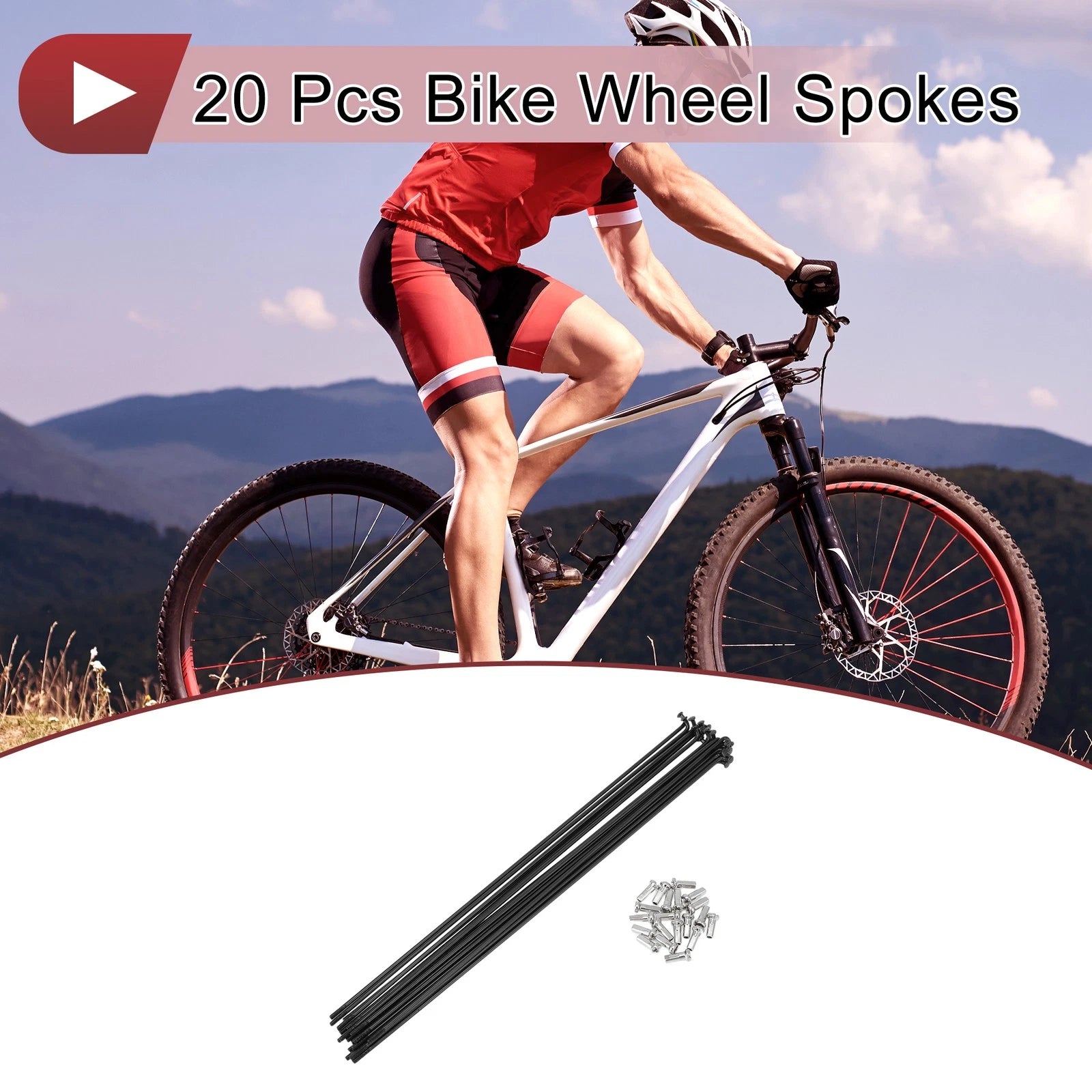 Bicycle Spokes 237mm Replacement Set for 20 Inch Bike Wheel (304 Stainless)