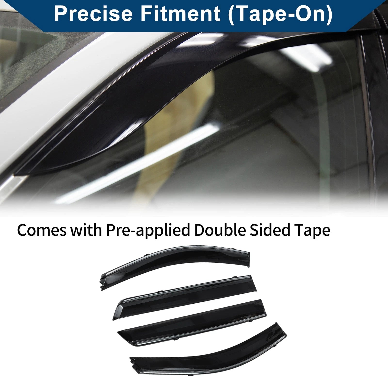 Window Deflectors Side Vent Visors for Hyundai Santa Fe (2007–2012)