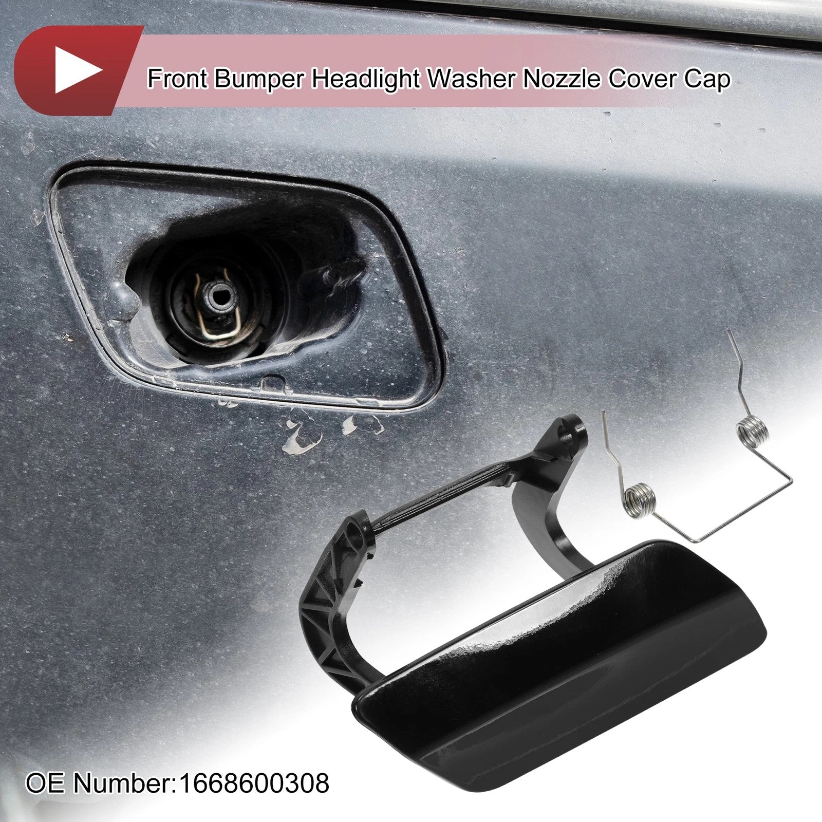 Windshield Washer Nozzle Cover Cap Front Right for Mercedes-Benz GL350 (2013–2016) Black