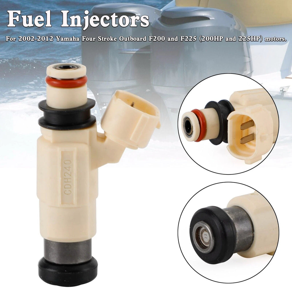 CDH-240 Fuel Injectors Set of 4 for Yamaha Outboard F200 F225 (2000–2023)
