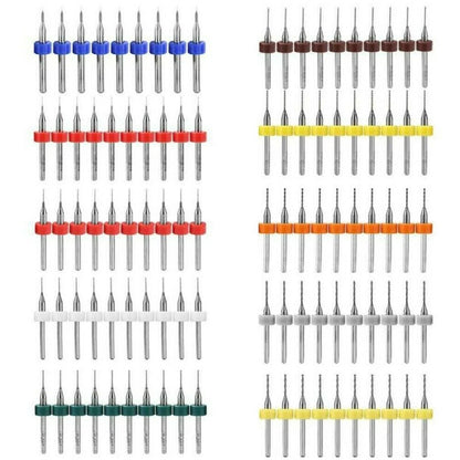 10PCS Heavy Duty Rotary CNC Bit End Mill Carbide Drill Bits 0.11mm Diameter
