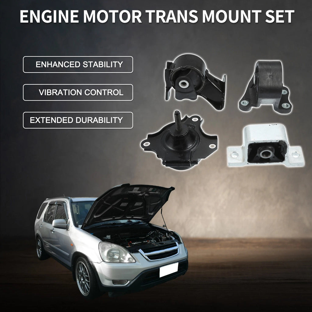 Engine Motor Transmission Mount Set Replacement for Honda CR-V 2.4L AWD (2002–2006)