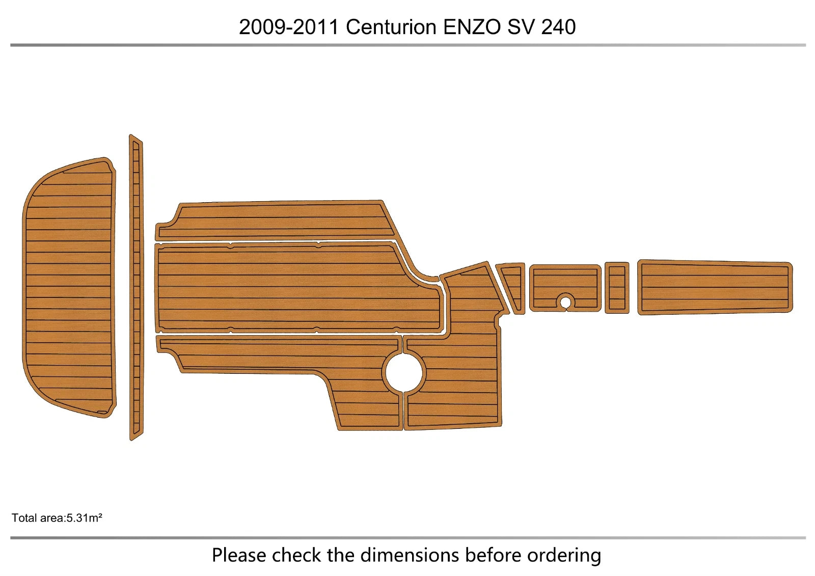 EVA Foam Teak Deck Flooring for Centurion Enzo SV240 (2009)