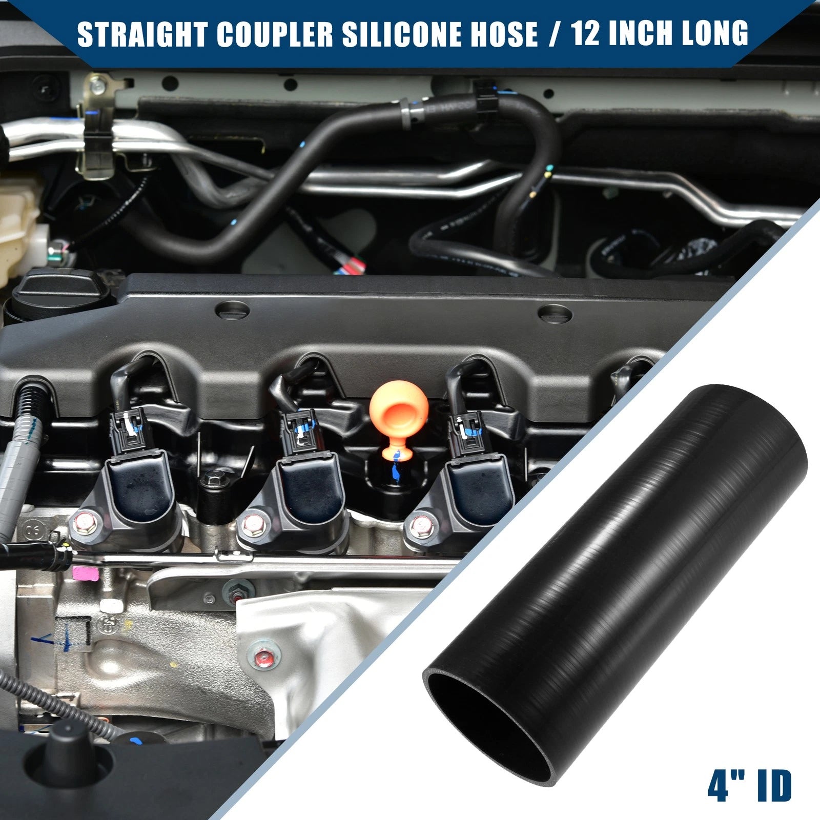 1Pc 4" ID Silicone Intercooler Coupler Hose for Universal Applications
